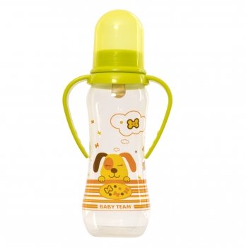 Бутылочка для кормления с латексной соской Baby Team 250 мл Салатовый 1311 