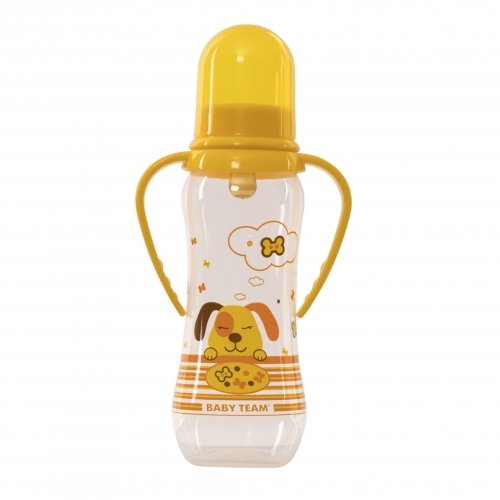 Бутылочка для кормления с латексной соской Baby Team 250 мл Желтый 1311 