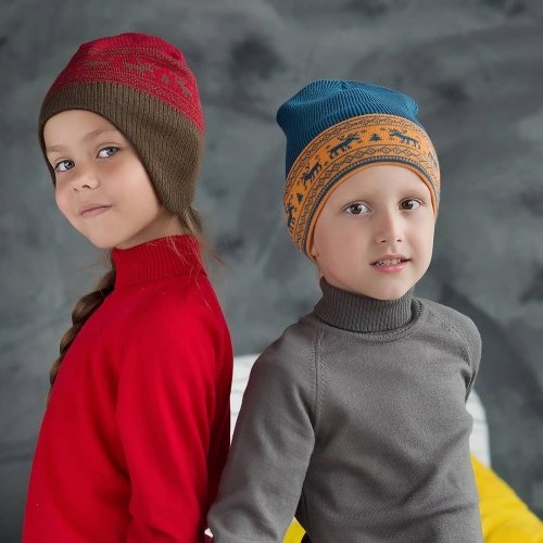 Шапка детская демисезонная Софія Олени 0 - 2 лет Шерсть мериноса Бирюзовый/Оранжевый 411-12 Шапка детская демисезонная Софія Олени 0 - 2 лет Шерсть мериноса Бирюзовый/Оранжевый 411-12