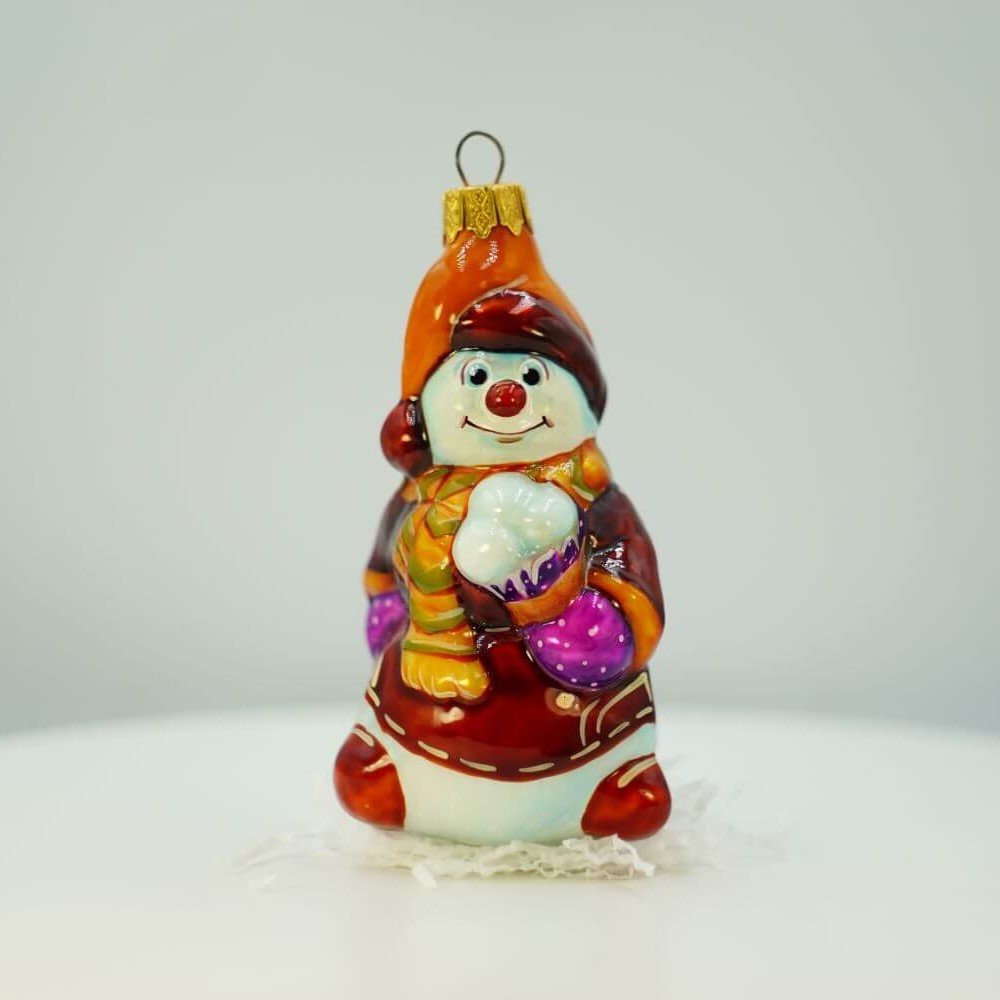 Елочная игрушка Rizdviani Istorii Снеговик с мороженым 12,5 см 4820001046168 Елочная игрушка Rizdviani Istorii Снеговик с мороженым 12,5 см 4820001046168