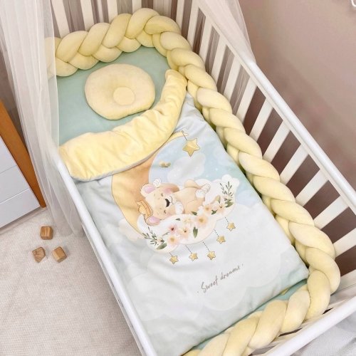 Детское постельное белье и бортики в кроватку BBChic Коллекция №8 Sweet Dream Львёнок Желтый 5001234