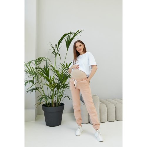 Спортивные штаны для беременных с начесом Lullababe Frankfurt Бежевый LB12FR140