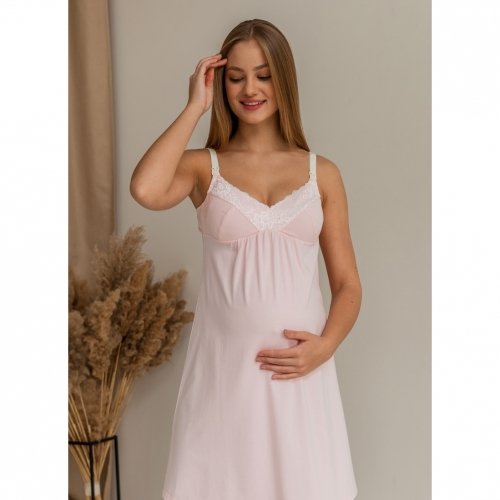 Ночнушка для беременных и кормящих Юла мама Monika new Розовый NW-2.2.4
