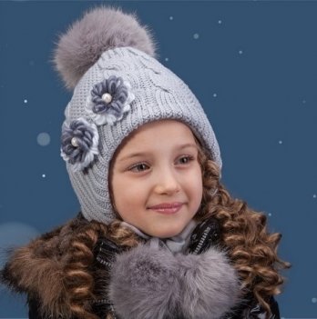 Зимняя шапка детская Tutu 2 - 4 лет Вязка Серый 3-001052