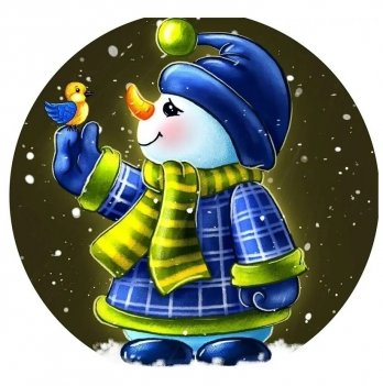Новогодний шар на елку Santa Shop Снеговик с синичкой Голубой 8,5 см 4820001112351