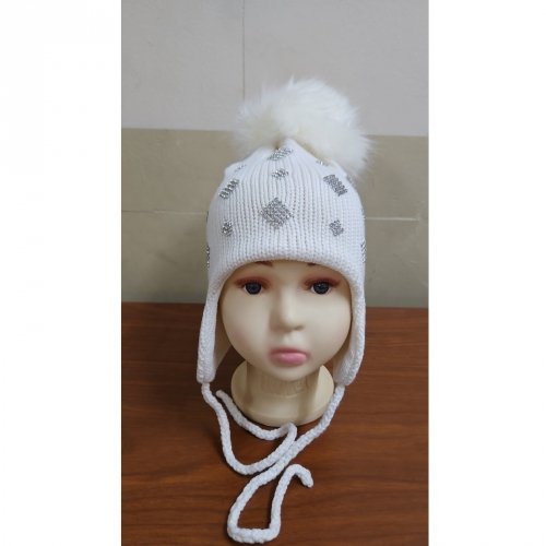 Зимняя шапка детская Tutu 2 - 8 лет Вязка Молочный 3-001195