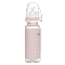 Бутылочка пластиковая для девочки NIP 250 мл с соской силиконовой ортодонтической, средний поток М, 0-6 мес 