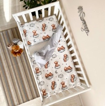 Детское постельное белье в кроватку Маленькая Соня Baby Mix Тедди серый Серый 0391128