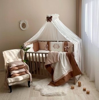 Детское постельное белье и бортики в кроватку Маленькая Соня Royal Коричневый 026001