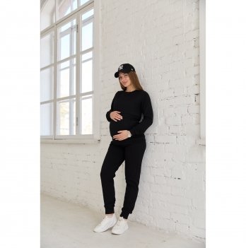 Спортивный костюм для беременных и кормящих Lullababe Detroit Black Черный LB07DT136