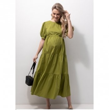 Летнее платье для беременных и кормящих Юла Мама Paris Оливковый DR-22.131