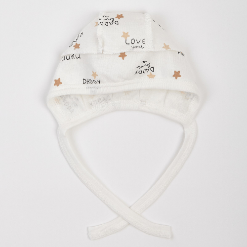 Чепчик для новорожденных ЛяЛя Mummy loves me 0 - 3 мес Футер Молочный/Коричневый 13ФТ005_6-194