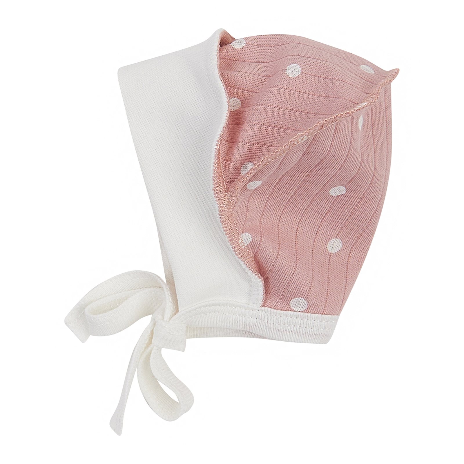 Чепчик для новорожденных ЛяЛя Горох 0 - 3 мес Интерлок Пудровый/Молочный 13ІН004_2-448