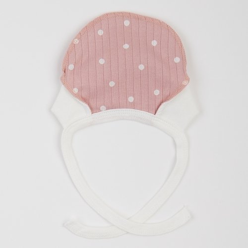 Чепчик для новорожденных ЛяЛя Горох 0 - 3 мес Интерлок Пудровый/Молочный 13ІН004_2-448