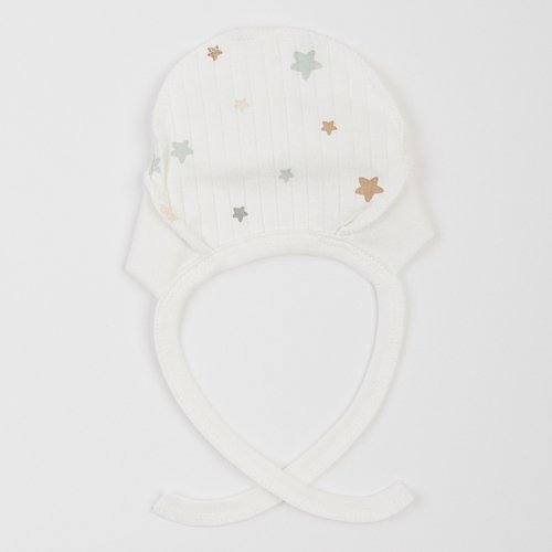 Чепчик для новорожденных ЛяЛя 0 - 3 мес Интерлок Молочный/Бежевый/Серый 13ІН004_2-500