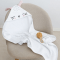 Детское полотенце с капюшоном Sasha Bunny 80х80 см Махра Молочный 140/10