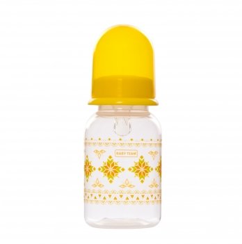 Бутылочка для кормления с силиконовой соской Baby Team 125 мл Желтый 1400