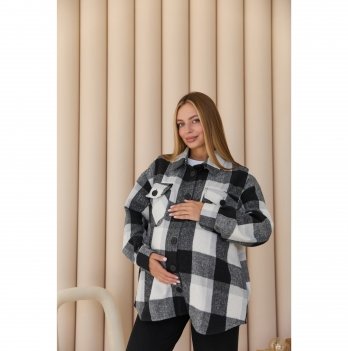 Рубашка в клетку для беременных Lullababe Monaco Black Черный LB01MN136