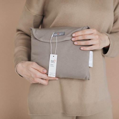 Трикотажный слинг шарф для новорожденных Love & Carry Мускат 3 - 12 кг Темно-бежевый LC454