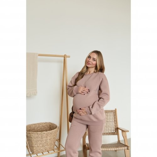 Свитшот для беременных и кормящих с начесом Lullababe Berlin Beige Бежевый LB14BR140