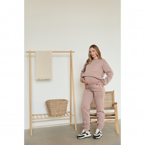 Спортивные штаны для беременных с начесом Lullababe Frankfurt Beige Бежевый LB12FR140