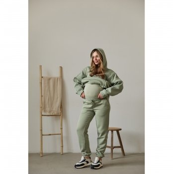 Спортивные штаны для беременных с начесом Lullababe Frankfurt Olive Оливковый LB12FR122