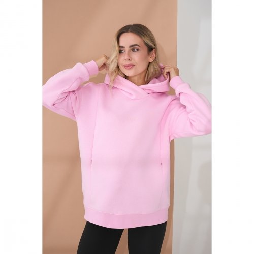 Худи для беременных и кормящих с начесом Юла Мама Angel Розовый SW-45.022