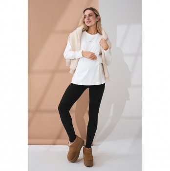 Термолосины для беременных с начесом Юла Мама Amber Черный SP-45.051