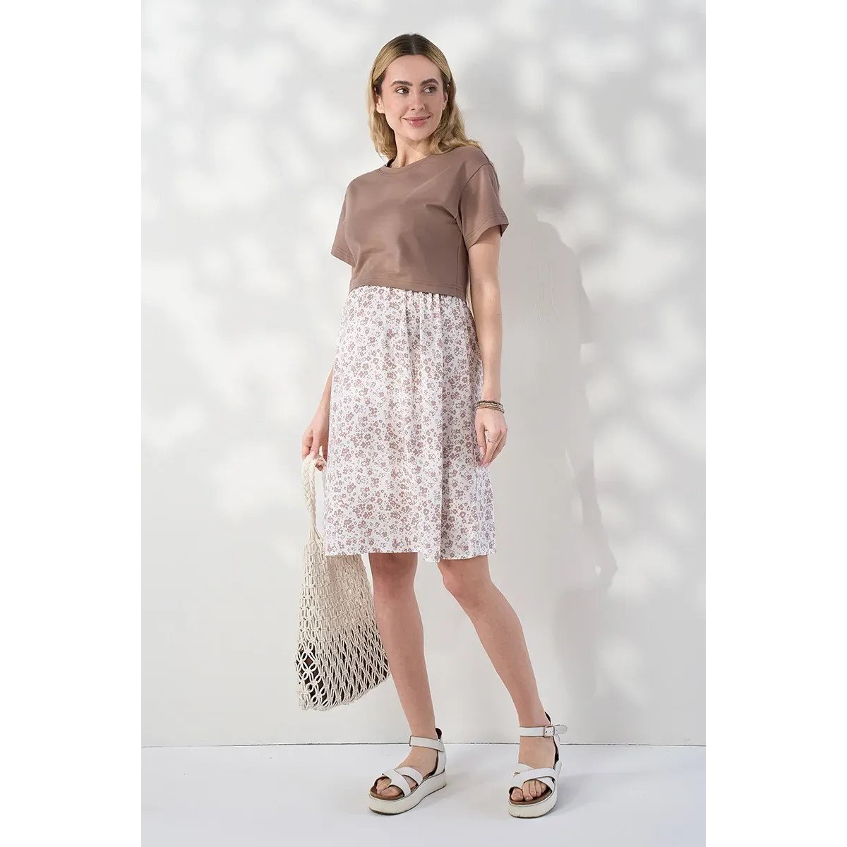 Платье для беременных и кормящих Юла Мама Marine Капучино DR-26.102