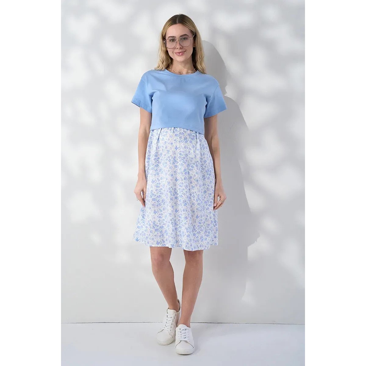 Платье для беременных и кормящих Юла Мама Marine Голубой DR-26.103