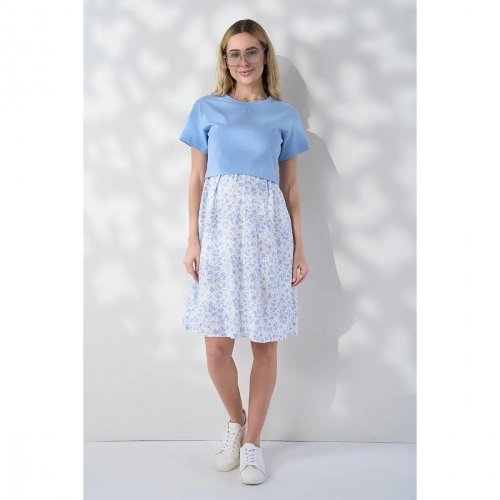 Платье для беременных и кормящих Юла Мама Marine Голубой DR-26.103