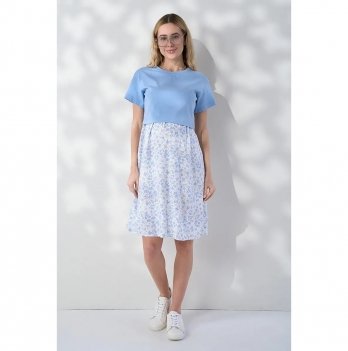 Платье для беременных и кормящих Юла Мама Marine Голубой DR-26.103