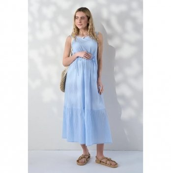 Платье для беременных и кормящих Юла Мама Noemie Голубой DR-26.181