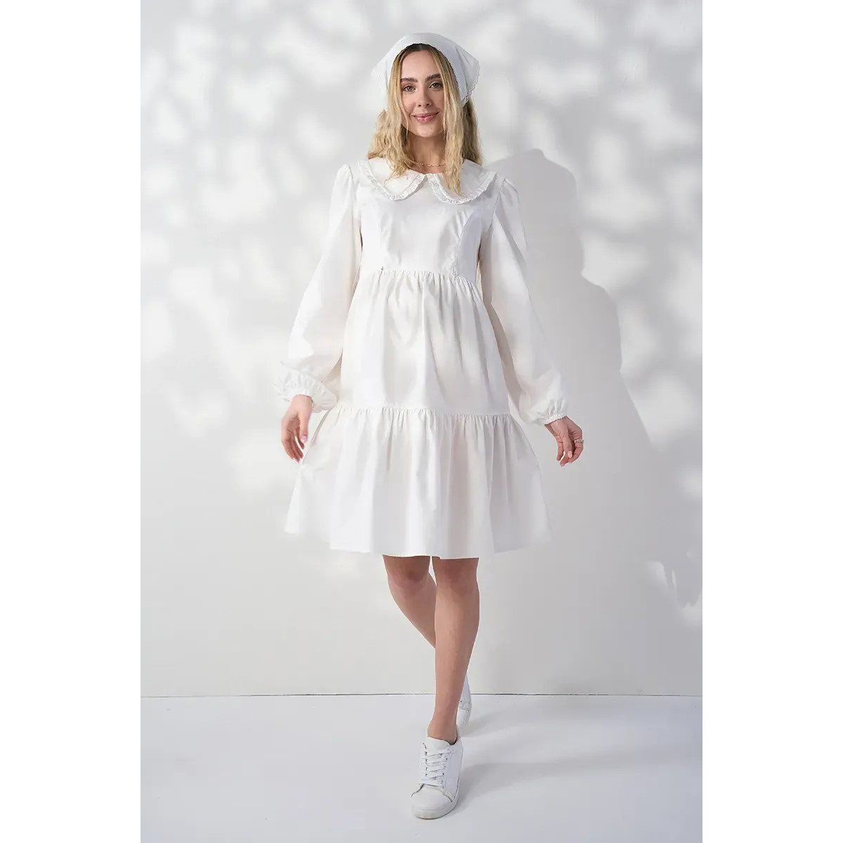 Платье для беременных и кормящих Юла Мама Lauri Молочный DR-26.191