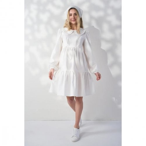 Платье для беременных и кормящих Юла Мама Lauri Молочный DR-26.191