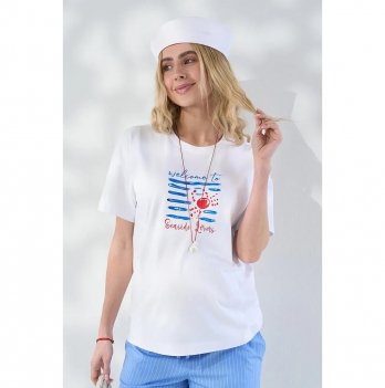 Футболка для беременных и кормящих Юла Мама Seaside Белый NR-26.071