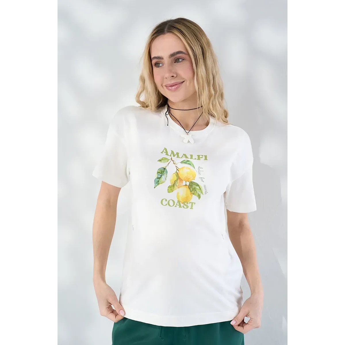 Футболка для беременных и кормящих Юла Мама Dolce Молочный NR-26.081