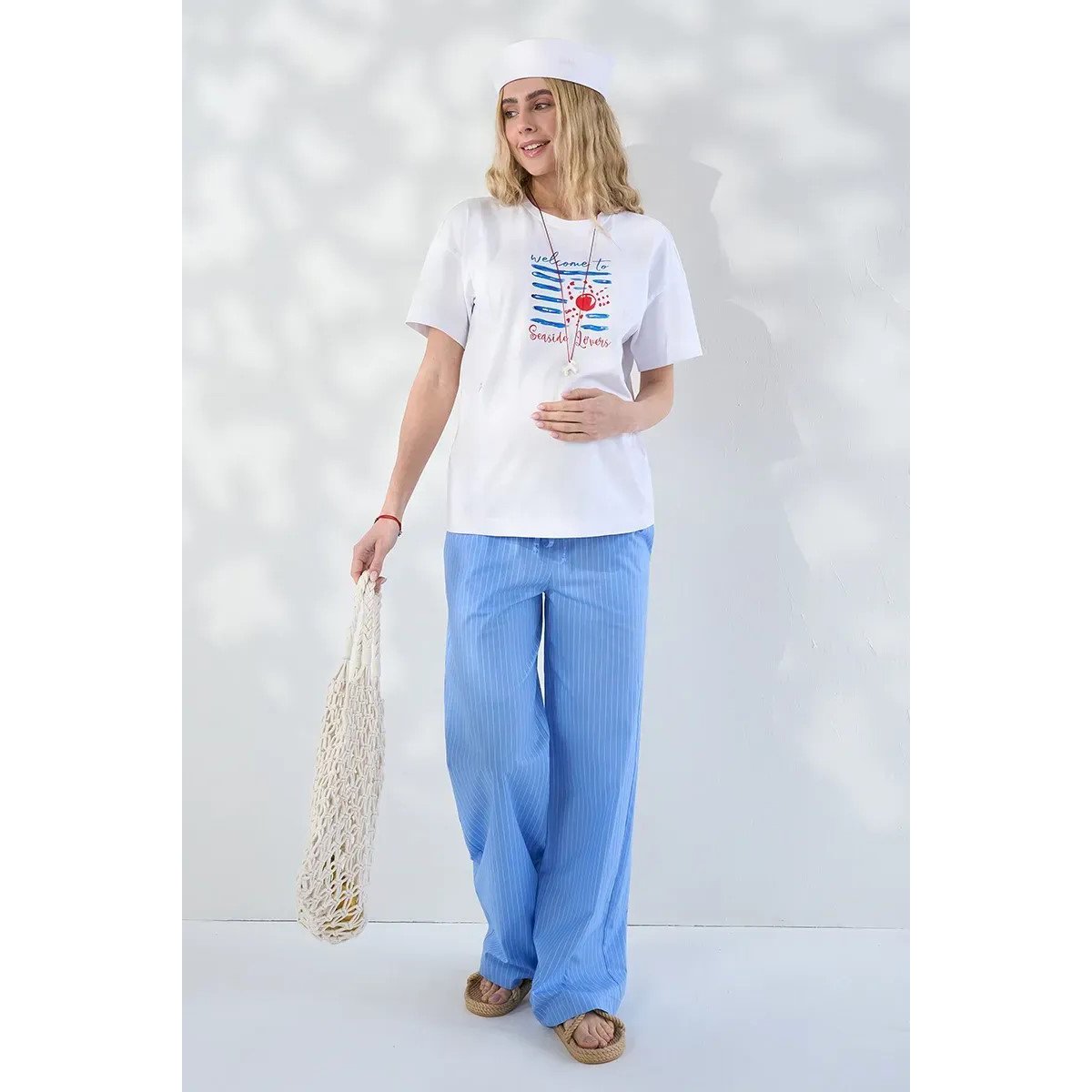 Штаны для беременных Юла Мама Moana Голубой TR-26.111