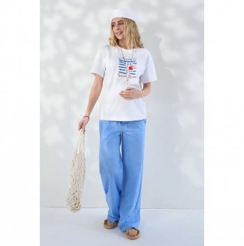 Штаны для беременных Юла Мама Moana Голубой TR-26.111