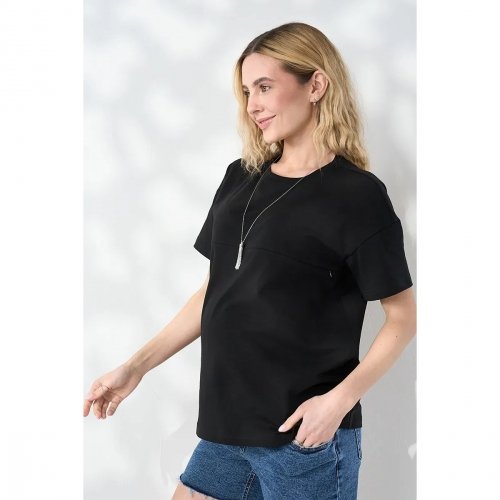 Футболка для беременных и кормящих Юла Мама Goldie Черный NR-26.063