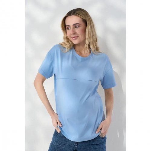 Футболка для беременных и кормящих Юла Мама Goldie Голубой NR-26.111