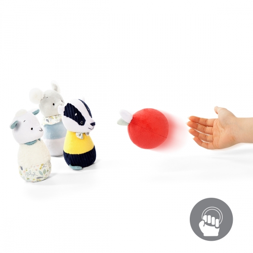 Мягкая развивающая игрушка плюшевые кегли BabyOno Эдмонд и друзья 1437