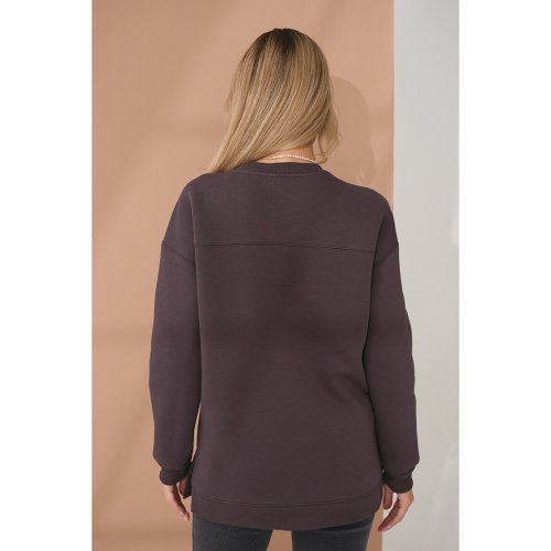 Свитшот для беременных и кормящих с начесом Юла Мама Harmony Коричневый TN-45.011