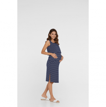 Летнее платье для беременных и кормящих Lullababe Sicilia Синий/Белый LB04SC323