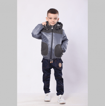 Демисезонная куртка для мальчика Модный карапуз Серый 5 - 9 лет 03-00737-0