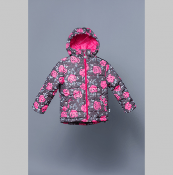 Демисезонная куртка для девочки Модный карапуз Серый/Розовый 1,5 - 4 лет 03-00748-0