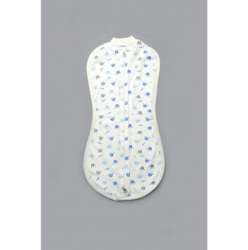 Пеленка кокон для новорожденных на молнии Модный карапуз Молочный/Голубой 301-00067-1