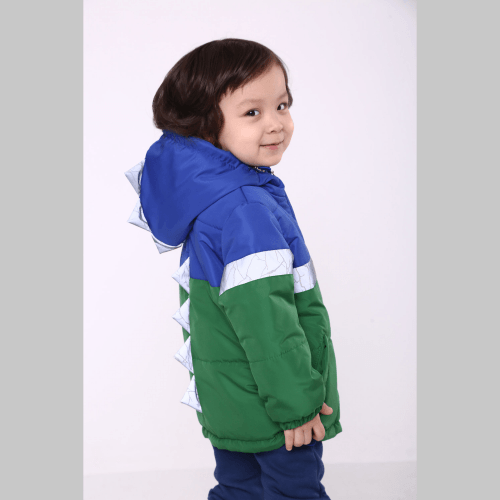 Демисезонная куртка для мальчика Модный карапуз Дино Синий/Зеленый 1,5 - 6 лет 03-01077-0