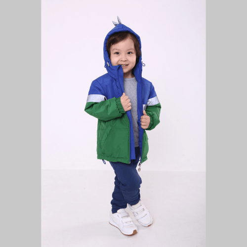 Демисезонная куртка для мальчика Модный карапуз Дино Синий/Зеленый 1,5 - 6 лет 03-01077-0