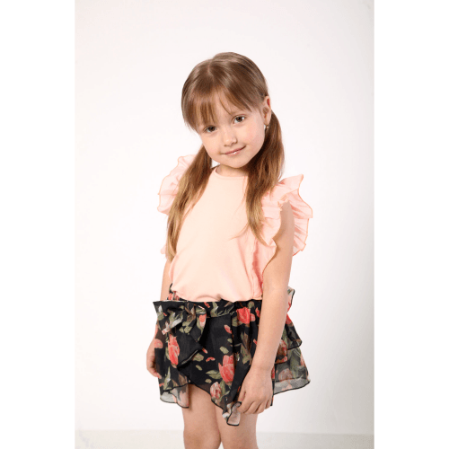 Детская юбка-шорты для девочки Модный карапуз Черный 3-6 лет 03-00857-3